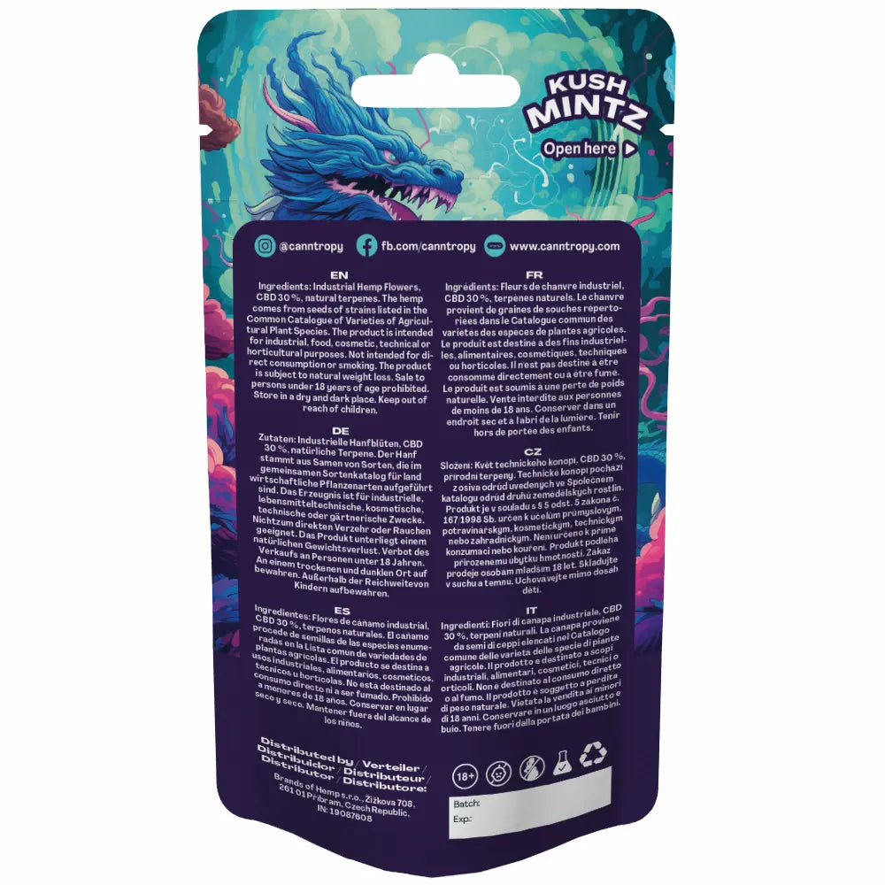 Canntropy Premium CBD Blüten | Kush Mintz - 30% CBD Blüten Brands of Hemp