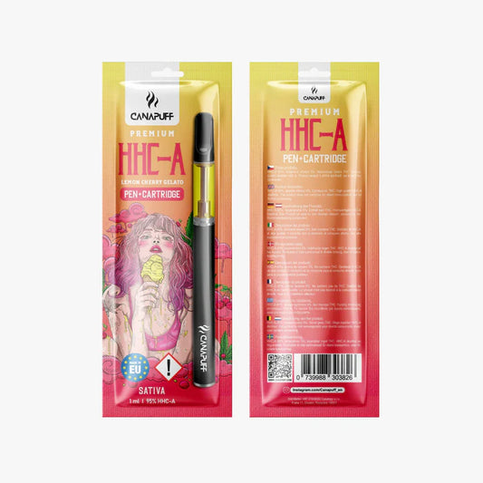 Canapuff HHC-A Vape Set - Pen + Kartusche | Lemon Cherry Gelato - 95% - 1ml Vape Canapuff